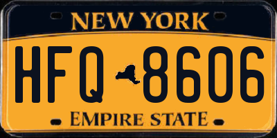 NY license plate HFQ8606