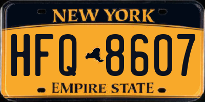 NY license plate HFQ8607