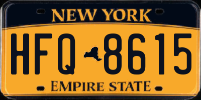 NY license plate HFQ8615