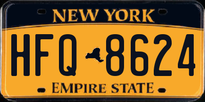 NY license plate HFQ8624