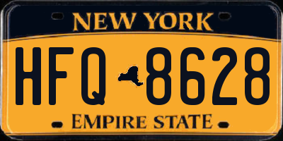 NY license plate HFQ8628