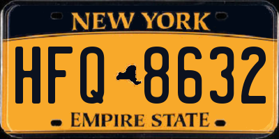 NY license plate HFQ8632