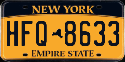 NY license plate HFQ8633
