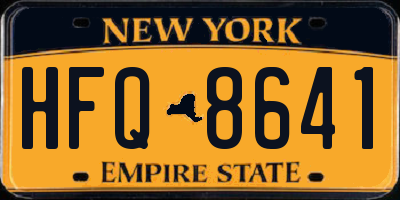 NY license plate HFQ8641
