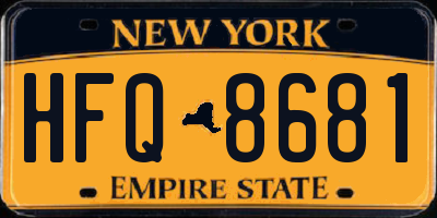 NY license plate HFQ8681
