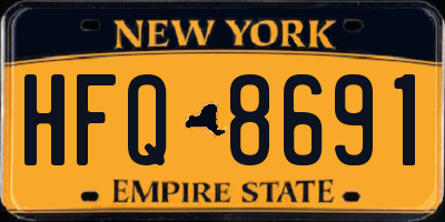 NY license plate HFQ8691