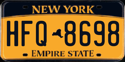 NY license plate HFQ8698