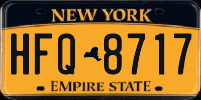 NY license plate HFQ8717