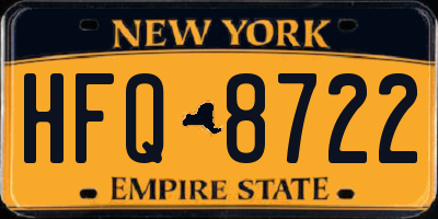 NY license plate HFQ8722