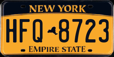 NY license plate HFQ8723