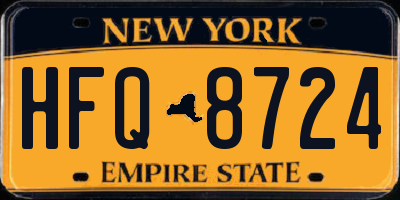 NY license plate HFQ8724