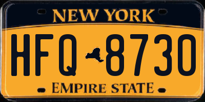 NY license plate HFQ8730