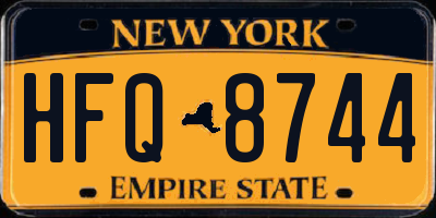NY license plate HFQ8744