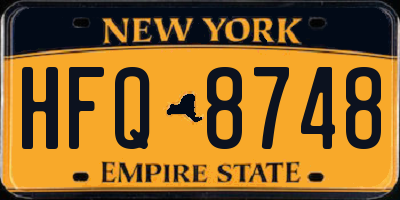 NY license plate HFQ8748