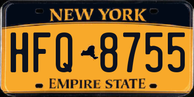 NY license plate HFQ8755