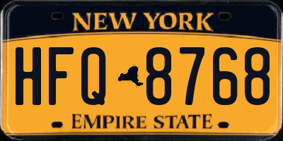 NY license plate HFQ8768