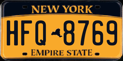 NY license plate HFQ8769
