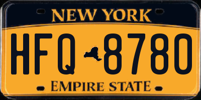NY license plate HFQ8780