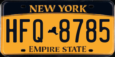NY license plate HFQ8785