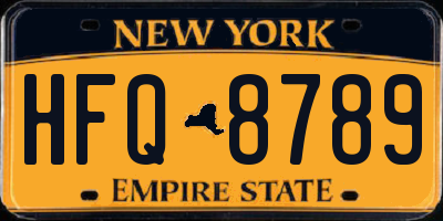 NY license plate HFQ8789