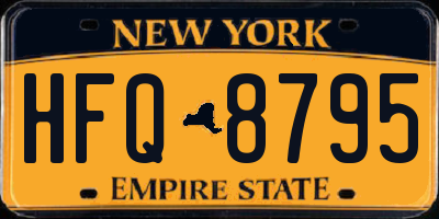 NY license plate HFQ8795