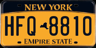 NY license plate HFQ8810