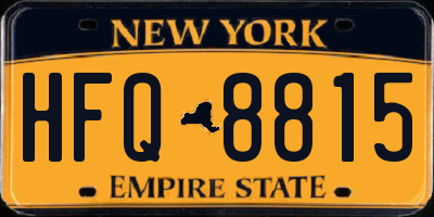 NY license plate HFQ8815