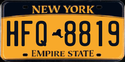 NY license plate HFQ8819