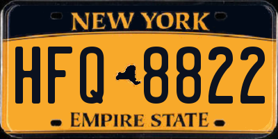 NY license plate HFQ8822