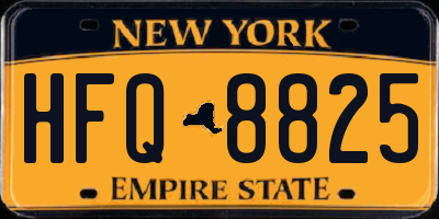 NY license plate HFQ8825