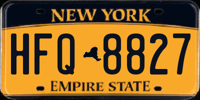 NY license plate HFQ8827