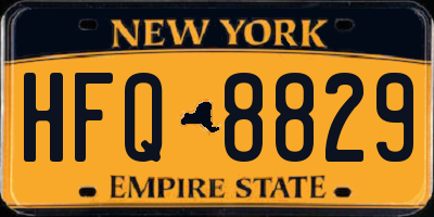 NY license plate HFQ8829