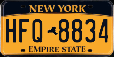 NY license plate HFQ8834