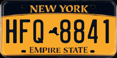 NY license plate HFQ8841