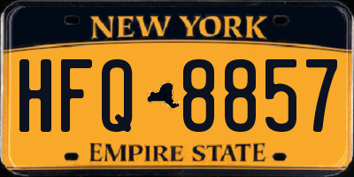 NY license plate HFQ8857