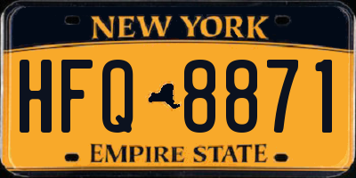 NY license plate HFQ8871
