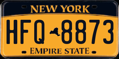 NY license plate HFQ8873