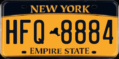 NY license plate HFQ8884