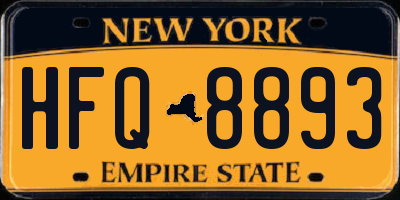 NY license plate HFQ8893