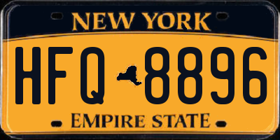 NY license plate HFQ8896