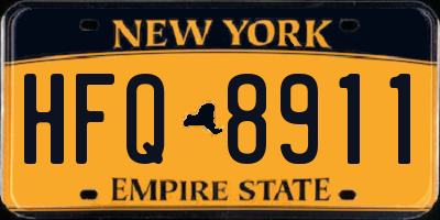 NY license plate HFQ8911
