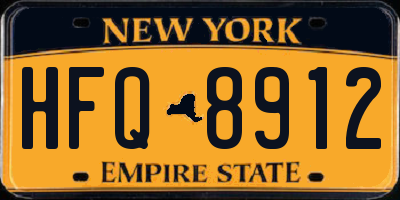 NY license plate HFQ8912