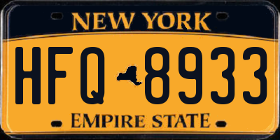 NY license plate HFQ8933
