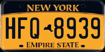 NY license plate HFQ8939
