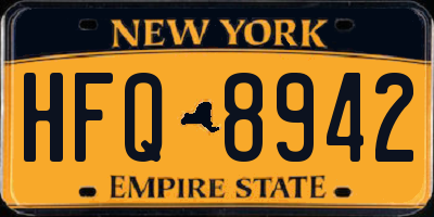 NY license plate HFQ8942