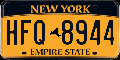 NY license plate HFQ8944