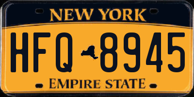 NY license plate HFQ8945