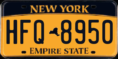 NY license plate HFQ8950