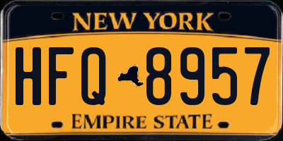 NY license plate HFQ8957