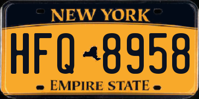 NY license plate HFQ8958